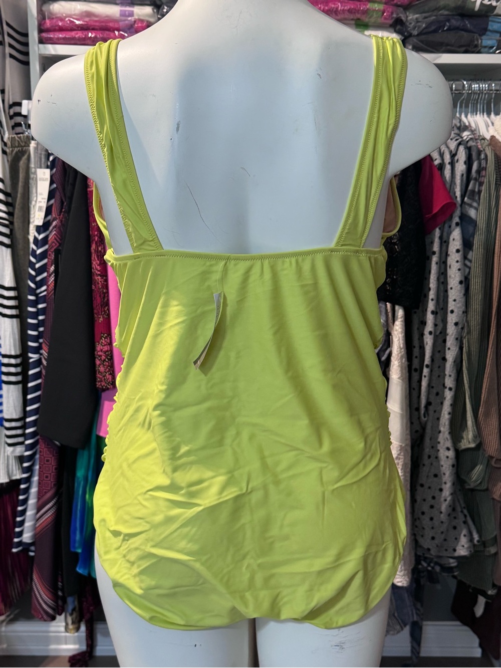 J. Crew Plus Size Ruched V Neck One-Piece Swimsuit in Yellow Sorbet - Size 22 - Picture 7 of 10